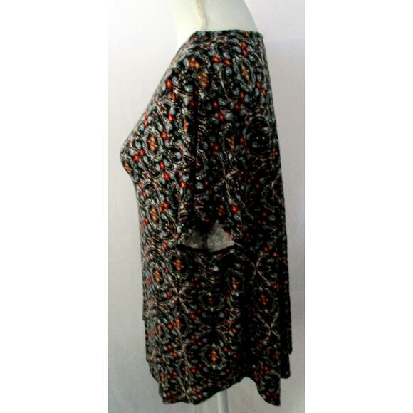 Philosophy Women's Plus Black Print Short Sleeve Stretch Shirt Size 1X - Picture 4 of 8